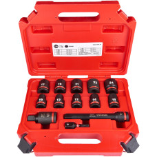 Набор головок ударных ShW 1/2'' SKT MILWAUKEE, (10,12,13,14,15,17,19,21,22, 24мм) (13шт) (4932480456)