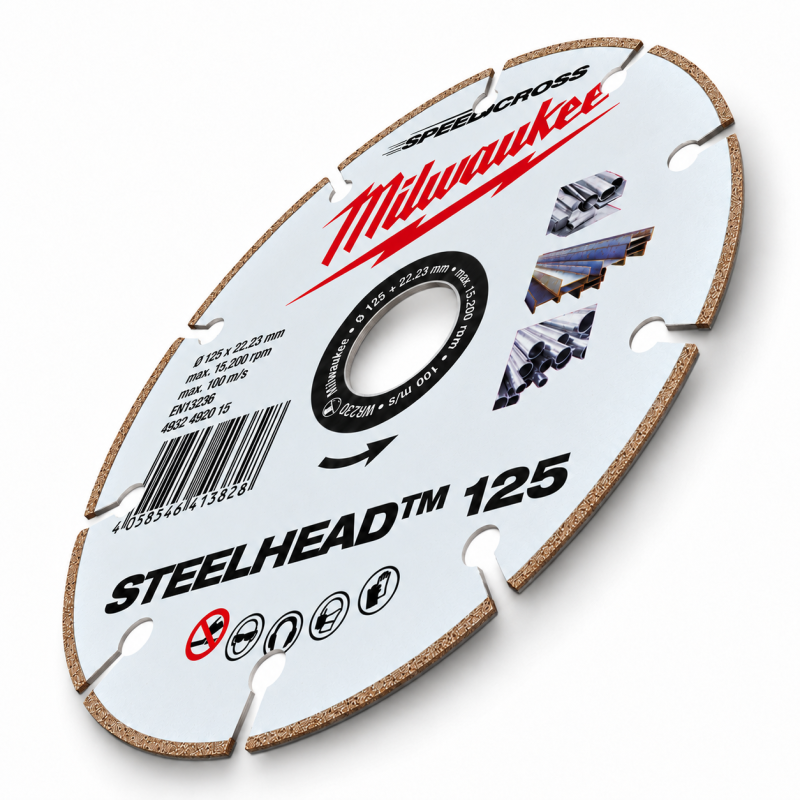 Диск алмазный отрезной MILWAUKEE Speedcross STEELHEAD, 125х1,5х22,23 мм (4932492015)