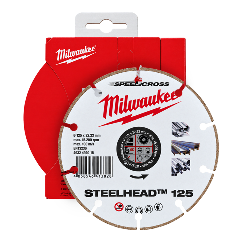 Диск алмазный отрезной MILWAUKEE Speedcross STEELHEAD, 125х1,5х22,23 мм (4932492015)