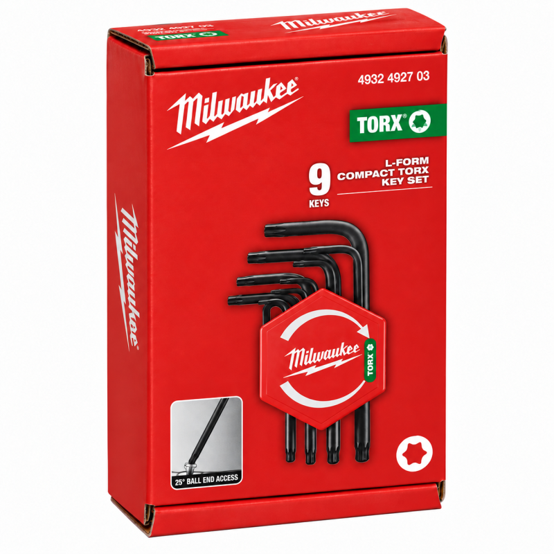 Набор ключей Г-образних Torx Compact MILWAUKEE 9шт (4932492703)