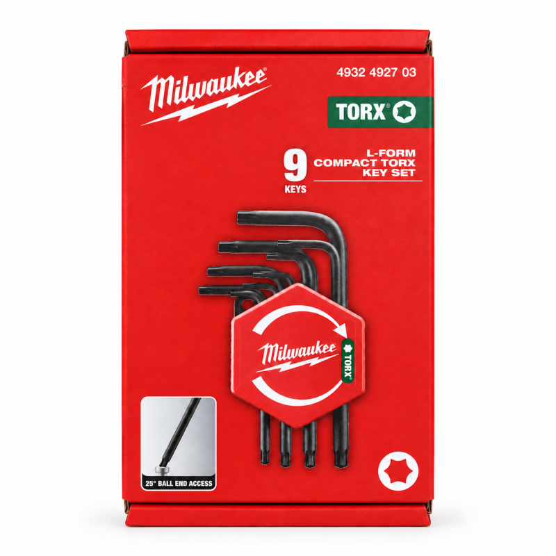 Набор ключей Г-образних Torx Compact MILWAUKEE 9шт (4932492703)