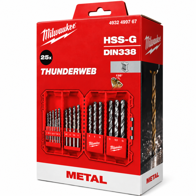 Набор сверл по металлу THUNDERWEB™ HSS-G MILWAUKEE 1-13 мм 25шт (4932499767)