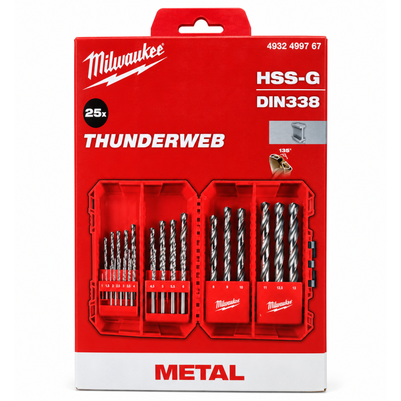 Набор сверл по металлу THUNDERWEB™ HSS-G MILWAUKEE 1-13 мм 25шт (4932499767)