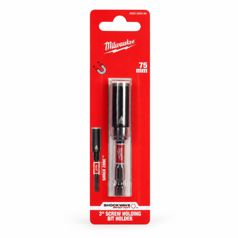 Держатель бит магнитный 1/4'' Hex 75мм с винтовым фиксатором Milwaukee (4932500396)