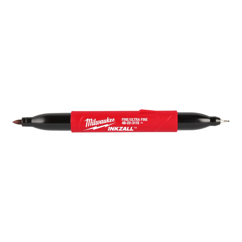 Маркер для стройплощадки INKZALL Double Tip MILWAUKEE, тонкий/ультра-тонкий, черный (4932501154)