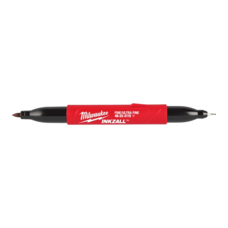 Маркер для стройплощадки INKZALL Double Tip MILWAUKEE, тонкий/ультра-тонкий, черный (4932501154)