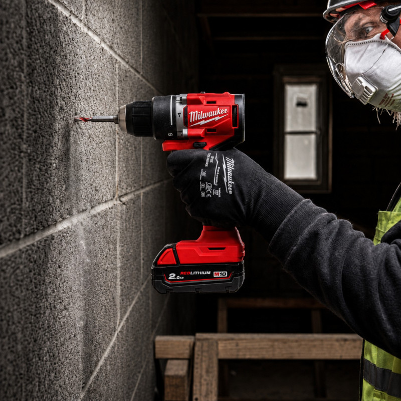 Аккумуляторная бесщёточная дрель-шуруповёрт MILWAUKEE M18 BLPDRC-202C, 2 АКБ+ЗУ, в кейсе (4933492822)