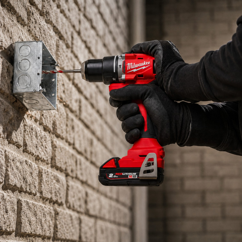 Аккумуляторная бесщёточная дрель-шуруповёрт MILWAUKEE M18 BLPDRC-202C, 2 АКБ+ЗУ, в кейсе (4933492822)