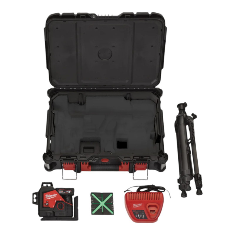 Нивелир 3D лазерный аккумуляторный MILWAUKEE, M12 3PLSKIT-401P 360˚ (4933499379)