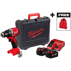 Аккумуляторная ударная дрель Milwaukee M18 BLPDRC-402C+ ЗУ, 2 АКБ, кейс + жилетка (4933499458)