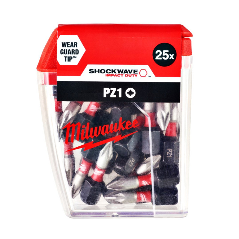 Біта SHOCKWAVE MILWAUKEE, PZ1, 25мм НАБІР - 25 шт (4932430861)