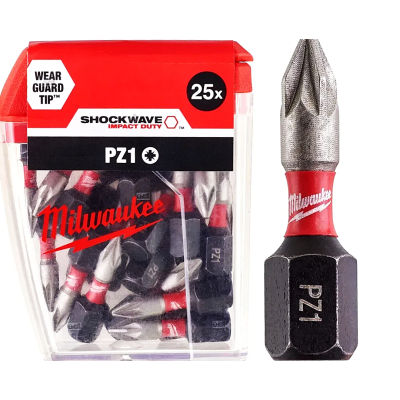 Біта SHOCKWAVE MILWAUKEE, PZ1, 25мм НАБІР - 25 шт (4932430861)