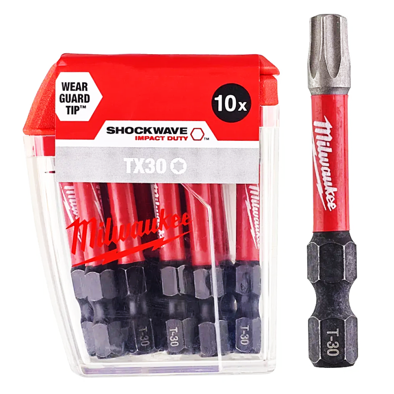 Биты TX30 MILWAUKEE SHOCKWAVE 50 мм, НАБОР – 10 шт (4932471574)