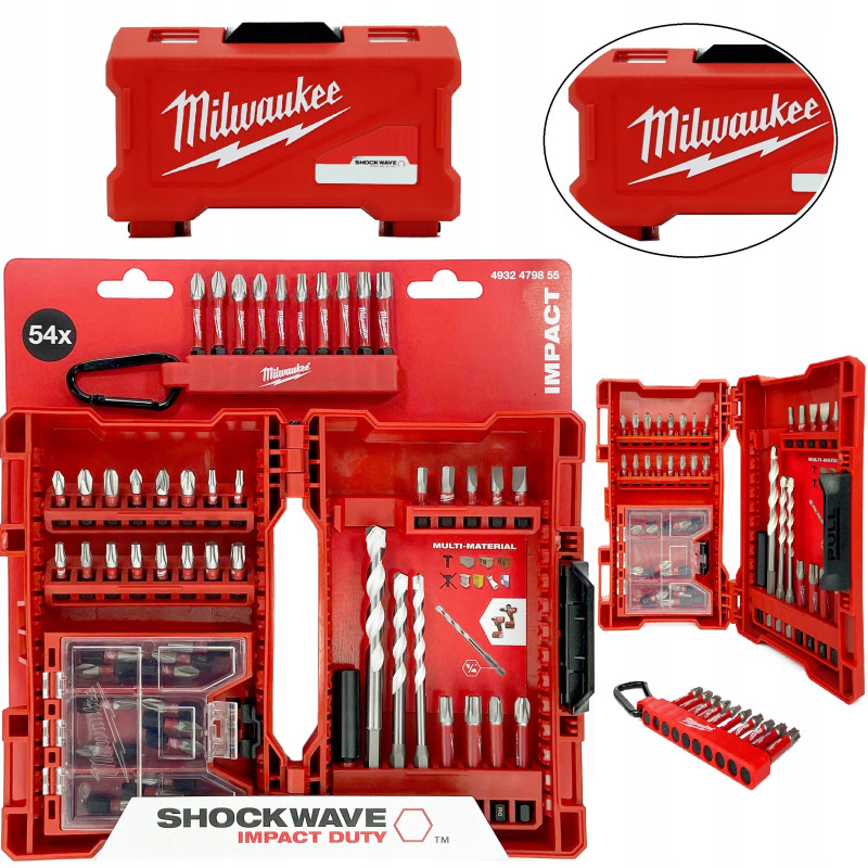 Биты НАБОР бит ударных и сверл  - 54 предмета MILWAUKEE SHOCKWAVE (4932479855)
