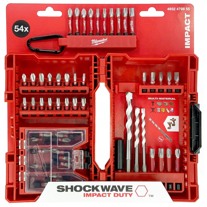 Биты НАБОР бит ударных и сверл  - 54 предмета MILWAUKEE SHOCKWAVE (4932479855)