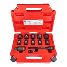 Набор головок ударных ShW 1/2'' SKT MILWAUKEE, (10,12,13,14,15,17,19,21,22, 24мм) (13шт) (4932480456)