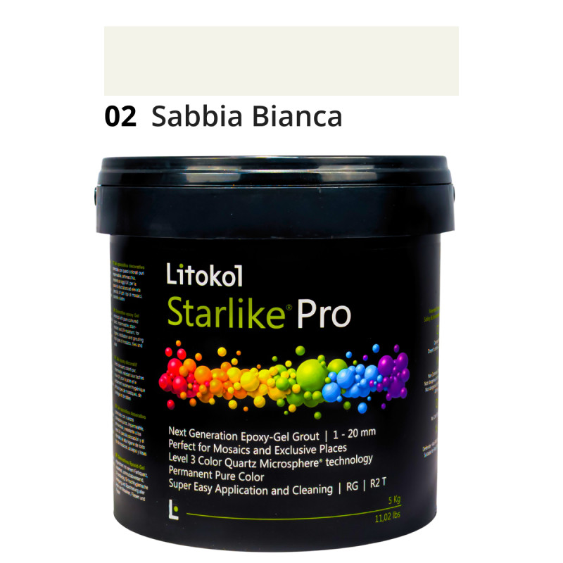 Эпоксидная гелевая затирка Litokol Starlike Pro 02 Sabbia Bianca 2,5 кг (STPROSBN02.5)