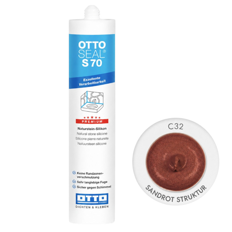 Санітарний силіконовий герметик OTTOSEAL S70 C32 Sandrot Struktur, 310 мл (OTS70C32)