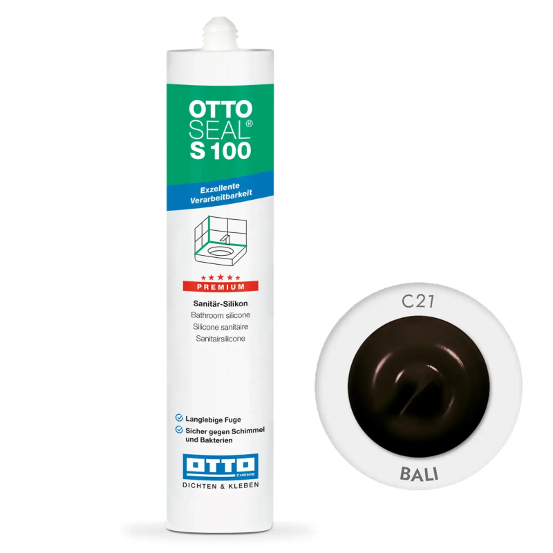Санитарный силиконовый герметик OTTOSEAL S100 С21 кофе, 300 мл (OTS100C21)