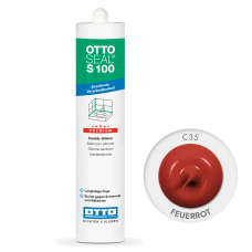 Санитарный силиконовый герметик OTTOSEAL S100 C35 Feuerrot (красный), 300 мл (OTS100C35)
