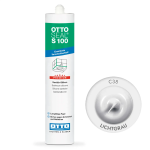 Санитарный силиконовый герметик OTTOSEAL S100 С38 lichtgrau (светло-серый), 300 мл (OTS100C38) – Фото №1