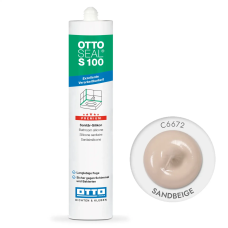 Санитарный силиконовый герметик OTTOSEAL S100 C6672 Sandbeige (песочно-бежевый), 300 мл (OTS100C6672)