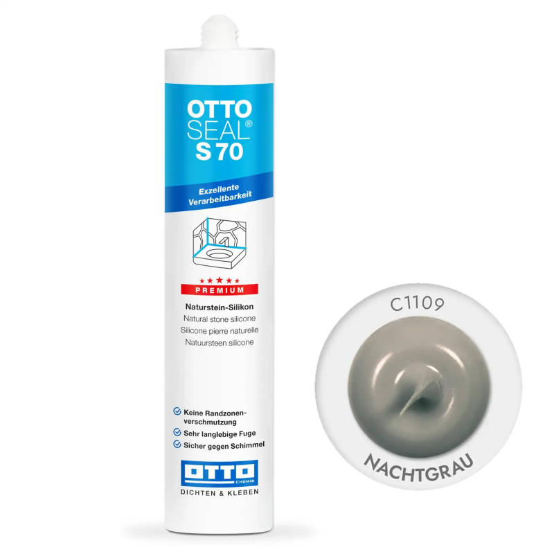 Силіконовий герметик OTTOSEAL S70 С1109 сіра ніч, 310 мл (OTS70C1109)