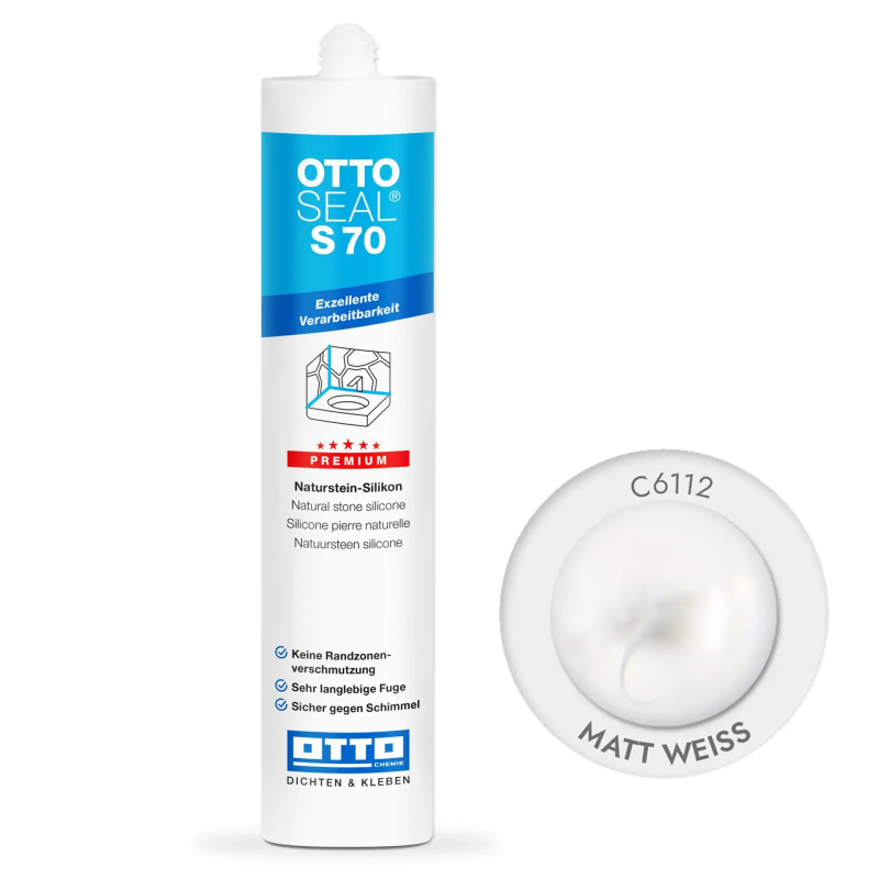Силіконовий герметик OTTOSEAL S70 С6112 білий мат, 310 мл (OTS70C6112)