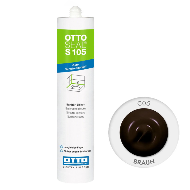 Санітарний силіконовий герметик OTTOSEAL S105 С05 коричневий, 310 мл (OTS105C05)