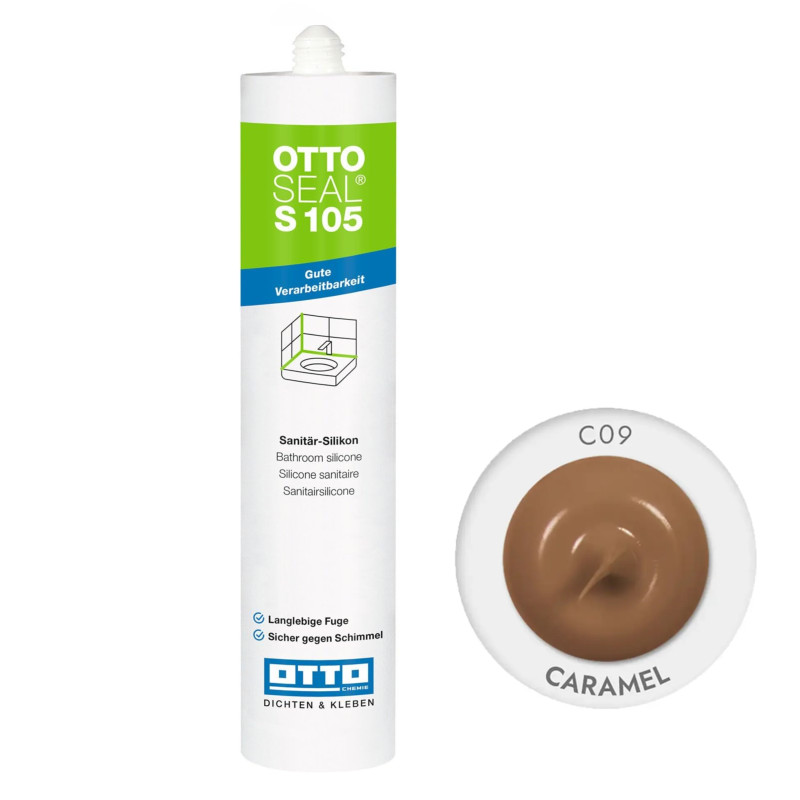 Санитарный силиконовый герметик OTTOSEAL S105 С09 карамельный, 310 мл (OTS105C09)