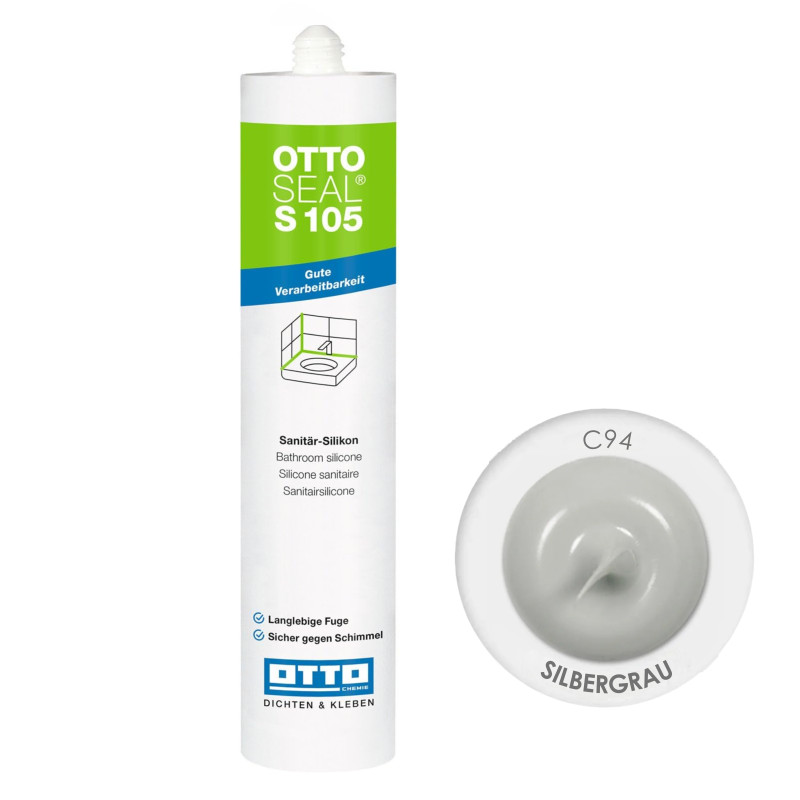 Санітарний силіконовий герметик OTTOSEAL S105 C94 срібно-сірий, 310 мл (OTS105C94)