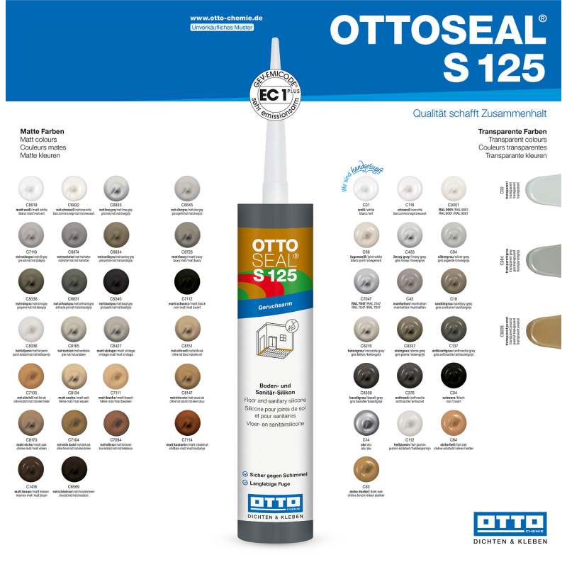 Cиликоновый герметик Ottoseal S125 C7112 Matt Schwarz 310 ml (OTS125C7112)
