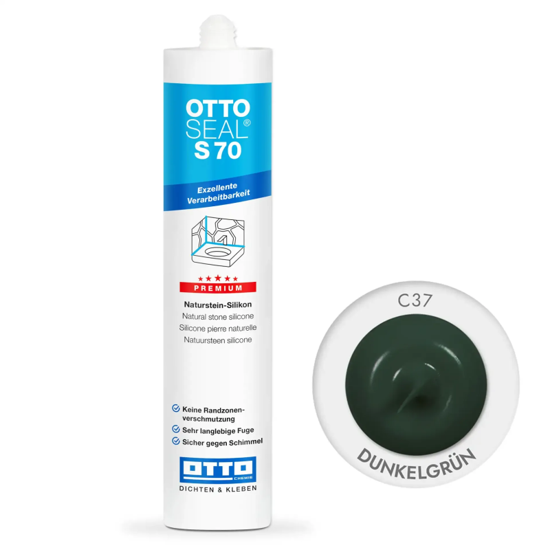 Силиконовый герметик OTTOSEAL S70 C37 зелёный (dunkelgrun), 310 мл (OTS70C37)