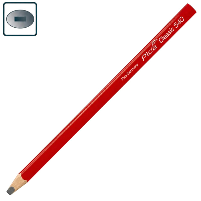 Карандаш столярный Pica 540/24 Classic Carpenter Pencil, 2H, 24 см (540/24-100)