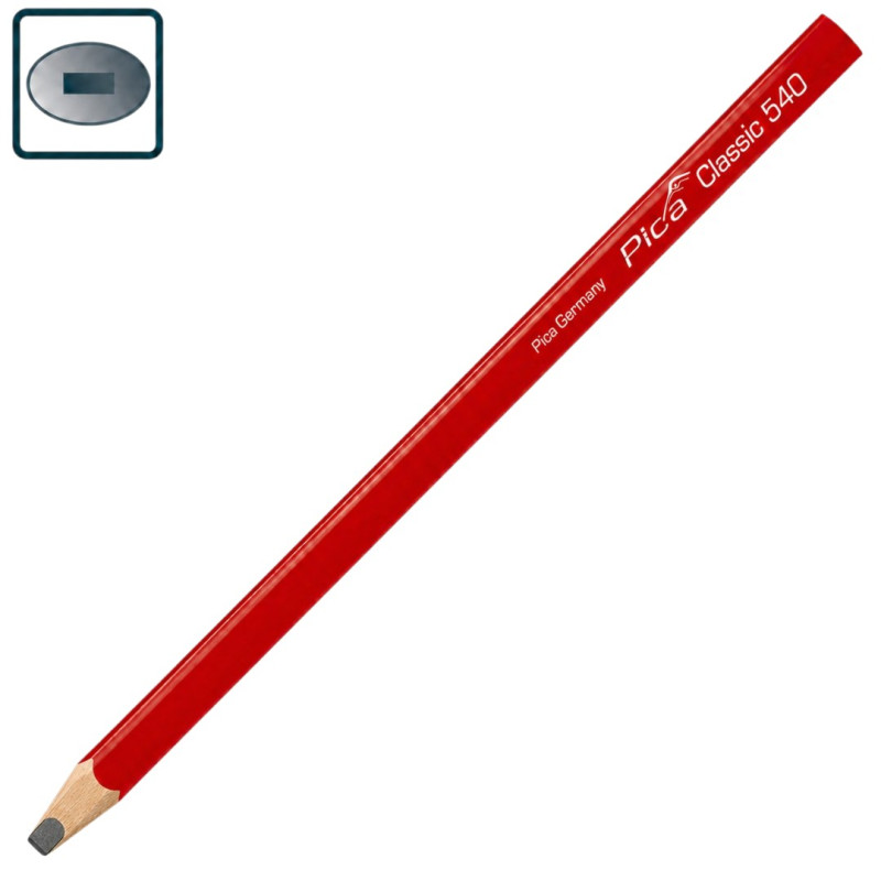 Карандаш столярный Pica Classic 540, Carpenter Pencil, 2H, 24 см (540/24-10)