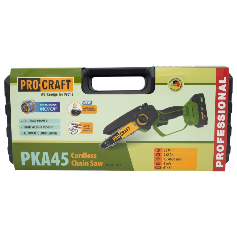 Акумуляторна ланцюгова мініпила Procraft PKA45, 2 АКБ, у кейсі (030451)
