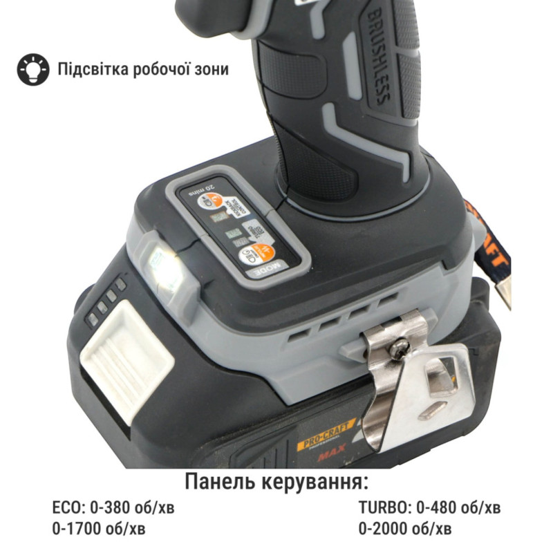 Аккумуляторный шуруповёрт Procraft CD-20A без АКБ (100202)