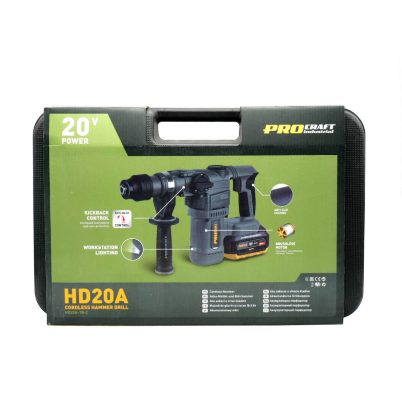Аккумуляторный перфоратор Pro-Craft HD-20A 20 В 4 А·ч, с кейсом (100203)