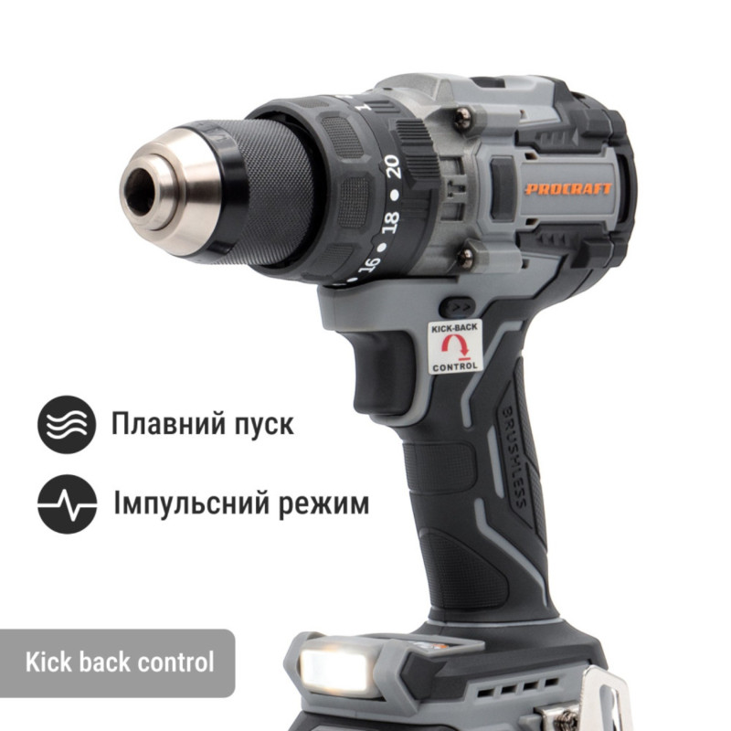 Аккумуляторный шуруповёрт Procraft Industrial CD-20B, 1 АКБ 20В 4 А·ч в кейсе (100205)