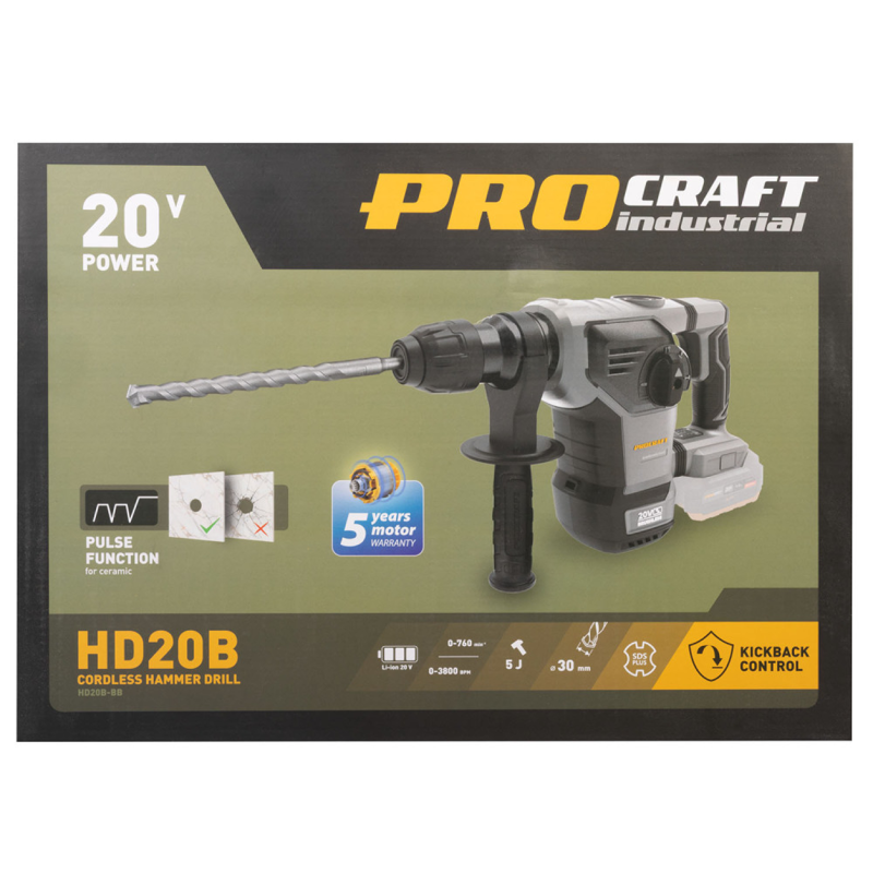 Перфоратор акумуляторний Procraft Іndustrial HD20B (без АКБ) (100209)