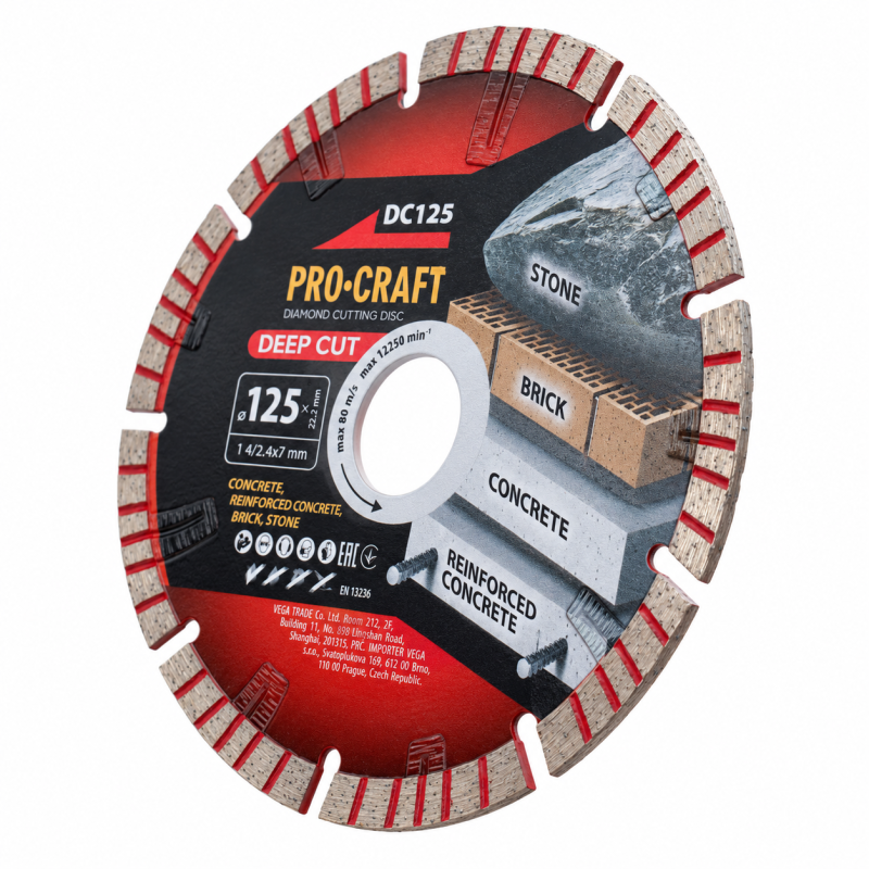 Алмазний диск Procraft DC125 Ø125 22,23x2,4мм (DC1250)