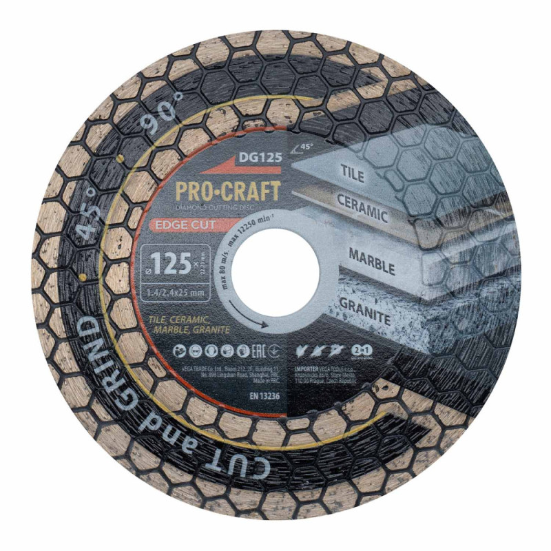 Аалмазний диск Procraft DG125 Ø125мм 22,23х2.4мм (DG1250)