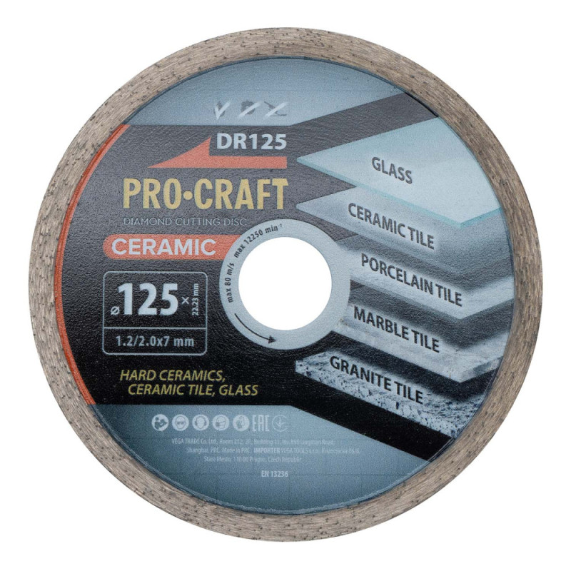 Алмазний диск Procraft DR125 Ø125 22,23x2.0мм (DR1250)
