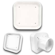 Вытяжка скрытого монтажа (белая) PTX 100 мм с закругленными углами под плитку (без вентилятора) (PTX_050)