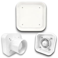 Вытяжка скрытого монтажа c вентилятором (белая) PTX 100 мм с закругленными углами под плитку (PTX_050D)