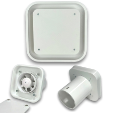 Вытяжка скрытого монтажа PTX 125 мм с закругленными углами, белая, c вентилятором (PTX_057D)