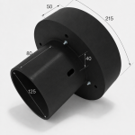 Корпус круглый для вытяжки скрытого монтажа PTX 125 мм чорного цвета (PTX_072) – Фото №4