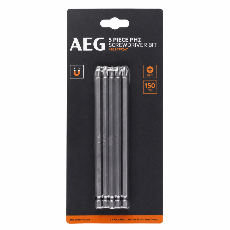 Бита PHILLIPS AEG ASDPH21505 PH2 150 мм, 5 шт (4932479506)