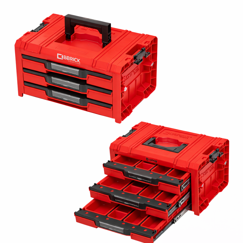 Набір ящиків для інструментів Qbrick System PRO Drawer Workshop Set 3 2.0 RED (5901238258353)