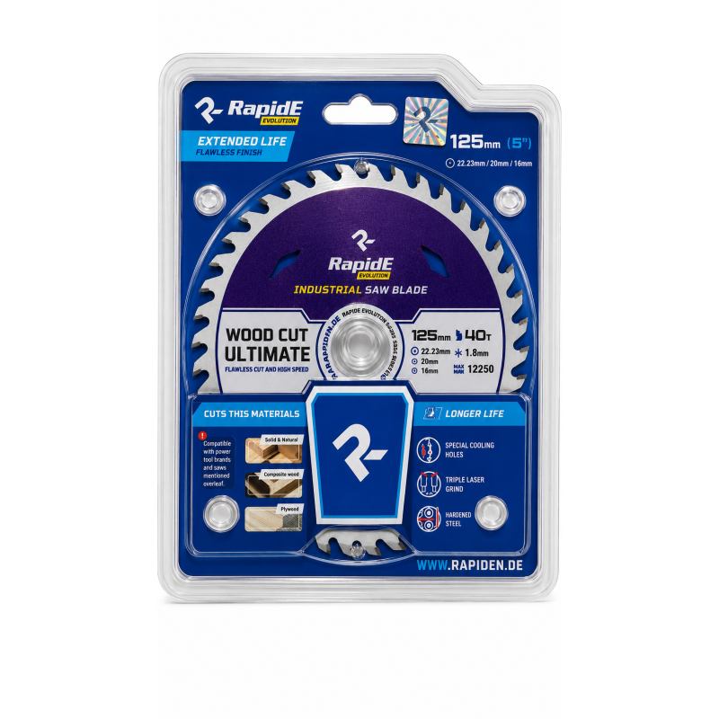 Пильный диск INDUSTRIAL TCT SAW 125*22.23*40T (НФ-00001003)